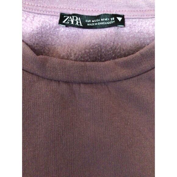 Zara Womens Pullover Sweater Dress Long Sleeve With Pockets Purple Medium - Picture 6 of 6